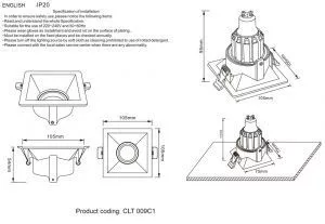 Светильник встраиваемый Crystal Lux CLT 009C1 WH