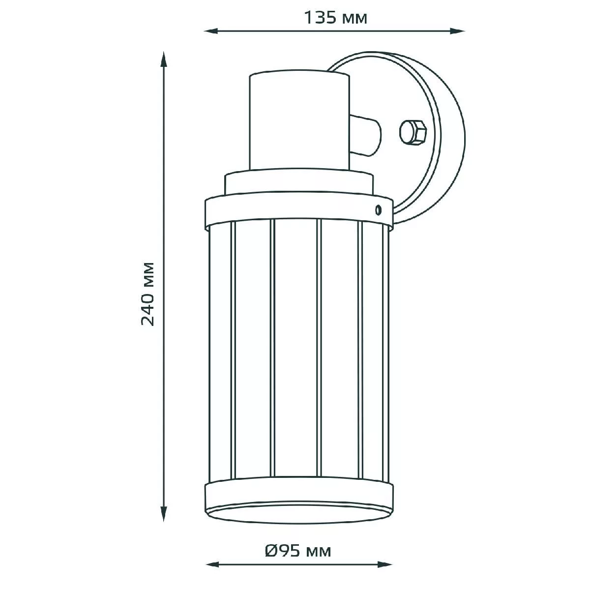 Светильник садово-парковый Gauss Vega на стену вниз 1*E27,  60W,105*142*240мм, 170-240V / 50Hz, IP54 (1/24) купить в Краснодаре –  «Описвет»