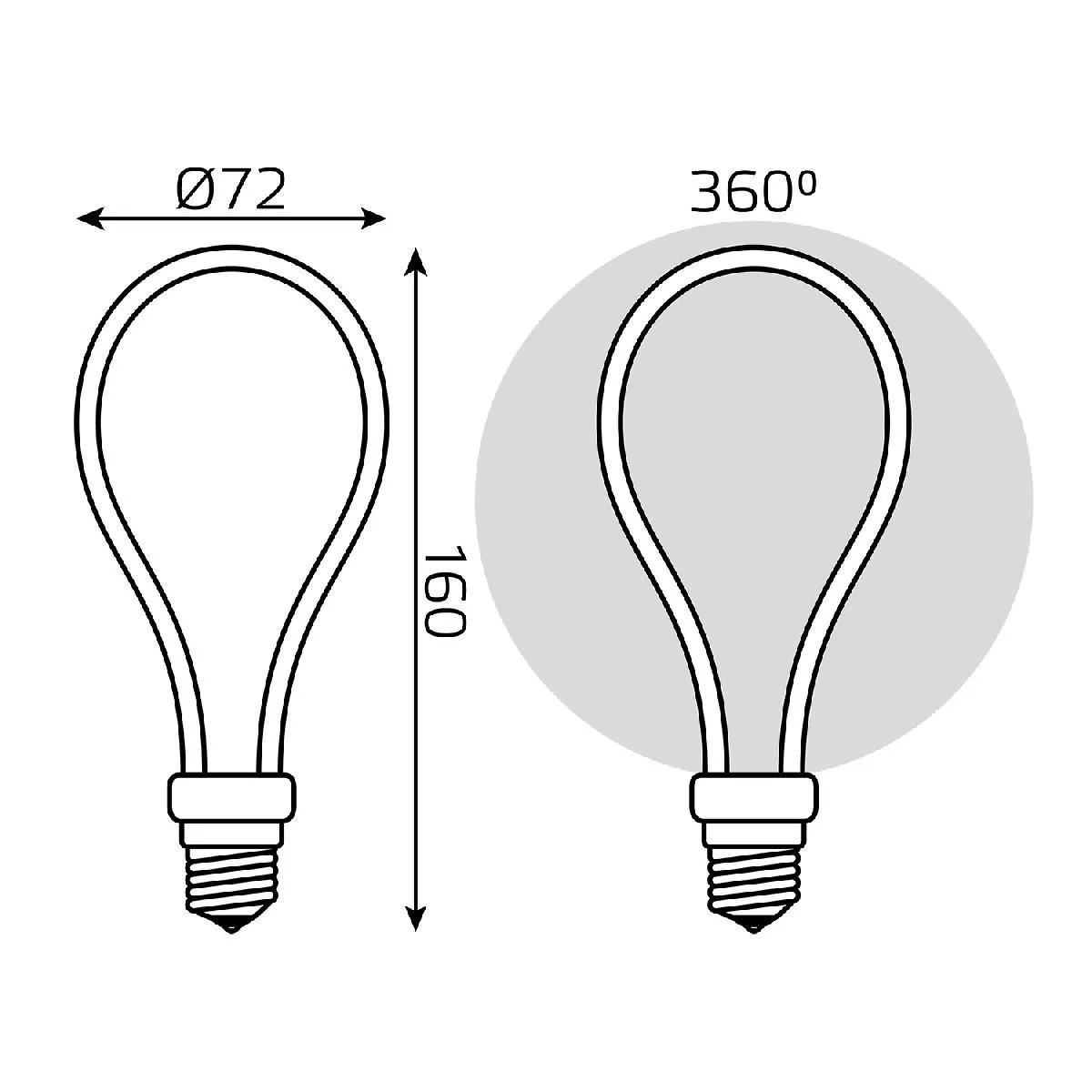 Лампа Gauss Filament Artline А72 4W 330lm 2700К Е27 milky LED 1/10/100  купить в Краснодаре – «Описвет»