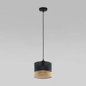 Подвесной светильник с тканевым абажуром TK Lighting Paglia Black 6544