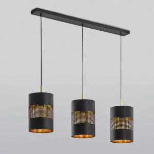 Подвесной светильник с тканевыми абажурами TK Lighting Bogart Black 3215