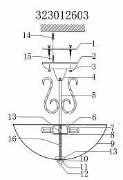 Потолочный светильник MW-Light Аида коричневый 323012603