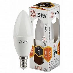 Лампочка светодиодная ЭРА STD LED B35-5W-827-E14 E14 / Е14 5Вт свеча теплый белый свет