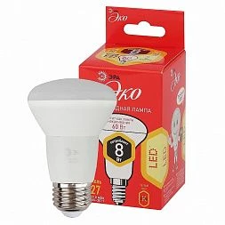 Лампочка светодиодная ЭРА RED LINE ECO LED R63-8W-827-E27 Е27 / Е27 8 Вт рефлектор теплый белый свет