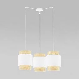 Подвесной светильник с тканевыми абажурами TK Lighting Boho White 6537